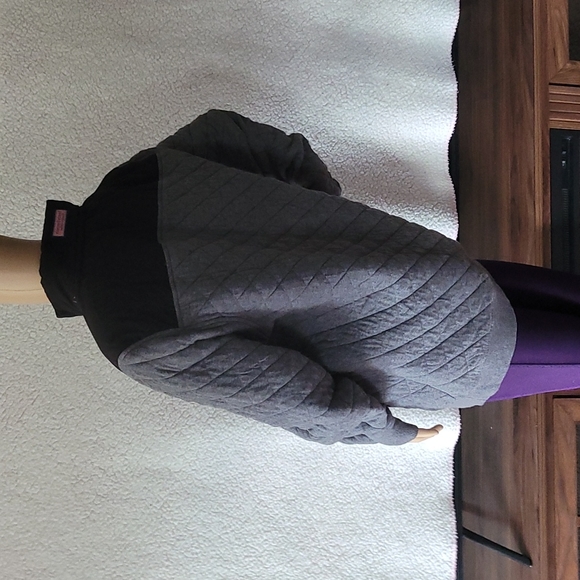 Vineyard Vines Quilted Shep Shirt Pullover 3/4 Zip Gray and Black Size S Vineyar - Picture 12 of 16